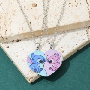 COLLIER COUPLE STITCH & ANGEL (CŒUR SÉPARABLE)